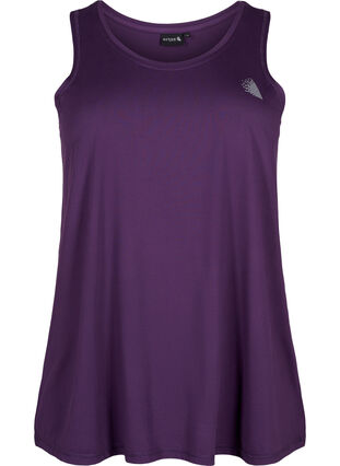 Zizzi Top treningowy z okraglym dekoltem, Purple Pennant, Packshot image number 0