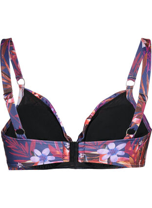 Zizzi Biustonosz bikini z nadrukiem i fiszbinami, Purple Flower, Packshot image number 1