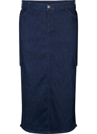 Zizzi Spódnica maxi z dzinsu, Dark Blue Denim, Packshot image number 0