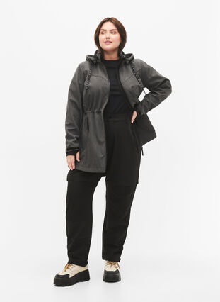 Zizzi Softshell z odpinanym kapturem, Dark Grey Melange, Model image number 3