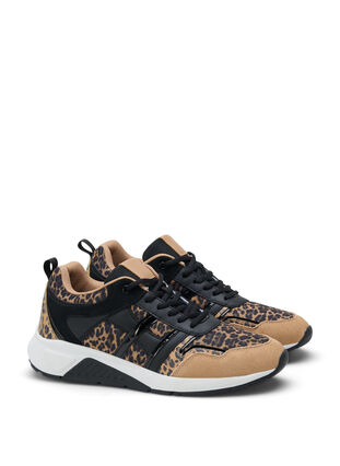 Zizzi Szerokie sneakersy w panterke, Leopard Print, Packshot image number 1