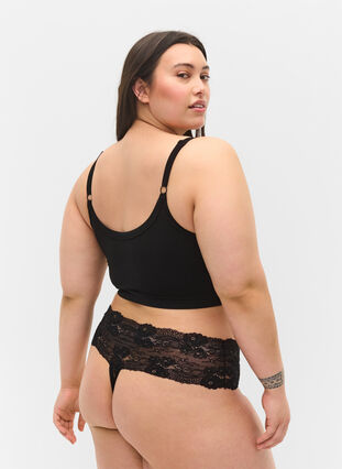 Zizzi 	 2-pack stringi, Black, Model image number 2