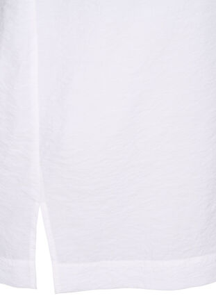 Zizzi Dluga koszula z wiskozy z krótkimi rekawami, Bright White, Packshot image number 3