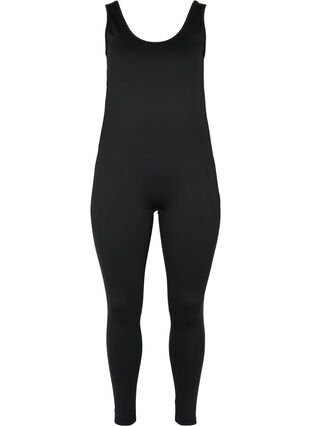 Zizzi Tight-fitting exercise jumpsuit, Black, Packshot image number 0