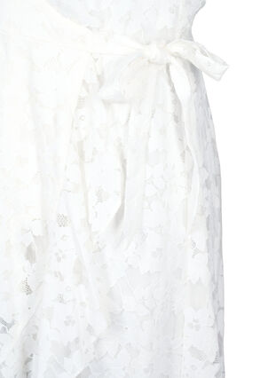 Zizzi Kopertowa sukienka z koronka i krótkimi rekawami, Bright White, Packshot image number 3