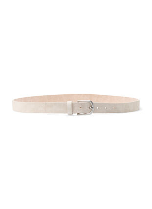 Zizzi Belt made of recycled suede, Greige, Packshot image number 1