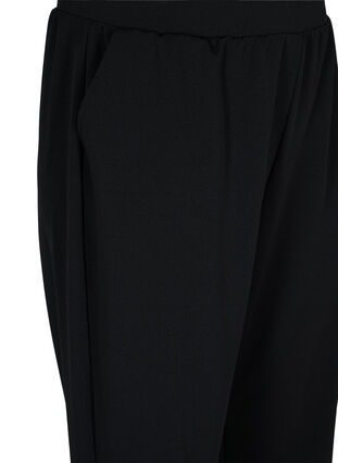 Zizzi Loose trousers with elasticated waist, Black, Packshot image number 2