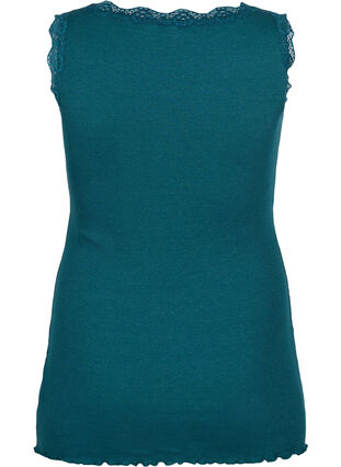 Zizzi Top z koronkowym wykonczeniem, Deep Teal, Packshot image number 1