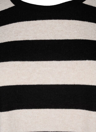 Zizzi Bluzka w paski z dlugimi rekawami, Bl. Beige Mel.Stripe, Packshot image number 2