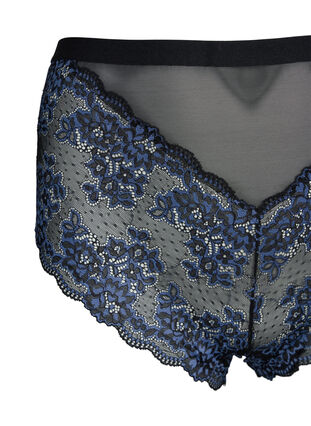 Zizzi Koronkowe spodnie 3/4 z wysokim stanem, Black w. blue lace, Packshot image number 2