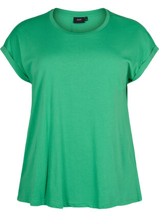 Zizzi T-shirt z krótkim rekawem z mieszanki bawelny, Kelly Green, Packshot image number 0