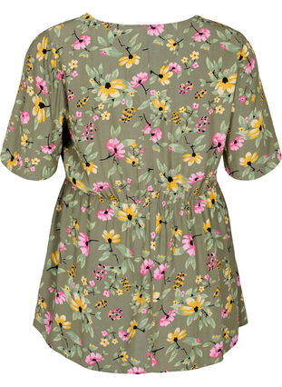 Zizzi Wiskozowa bluzka ciazowa w kwiaty, Green Flower Print, Packshot image number 1