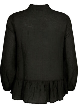 Zizzi Wiskozowa bluzka z peplum, Black, Packshot image number 1