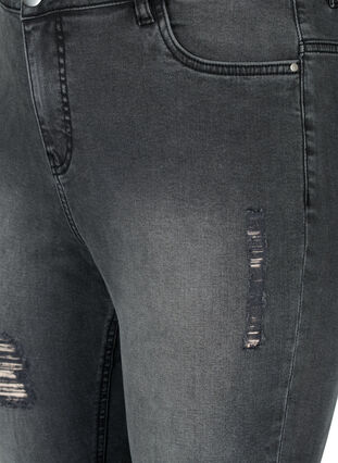 Zizzi Obcisle jeansy z rozdarciami, Grey Denim, Packshot image number 2