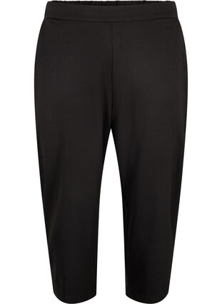 Zizzi Maddison luzne spodnie 3/4 z kieszeniami, Black, Packshot image number 0