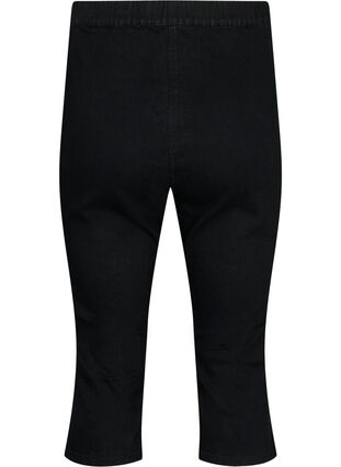 Zizzi FLASH – jeansowe spodnie capri z wysokim stanem o waskim kroju, Black, Packshot image number 1