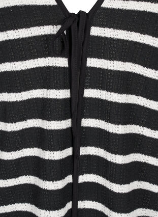 Zizzi Kardigan z wiazaniami, Black White stripe, Packshot image number 2