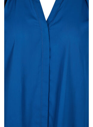 Zizzi Long sleeve shirt with ruffle collar, Estate Blue, Packshot image number 2