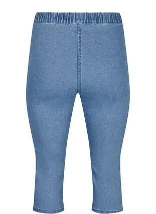 Zizzi FLASH – jeansowe spodnie capri z wysokim stanem o waskim kroju, Light Blue Denim, Packshot image number 1