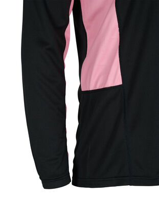 Zizzi Ski undershirt with contrast stripe, Black w. Sea Pink, Packshot image number 3