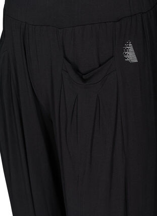 Zizzi Loose viscose trousers with pockets, Black, Packshot image number 2