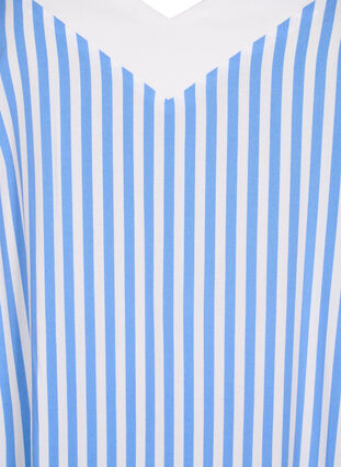 Zizzi Flash – sukienka w paski z wiskozy, L. Blue White Stripe, Packshot image number 2