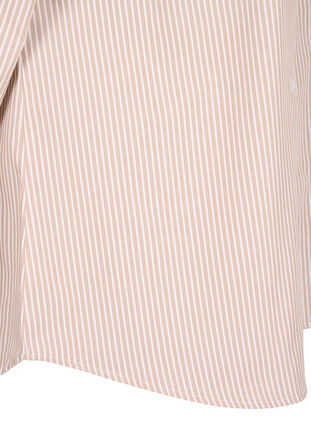 Zizzi Bluzka koszulowa w paski z falbanami, Silver Mink Stripe, Packshot image number 3