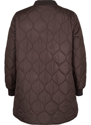 Zizzi Quilted thermal jacket with zip, Black Coffee, Packshot image number 1