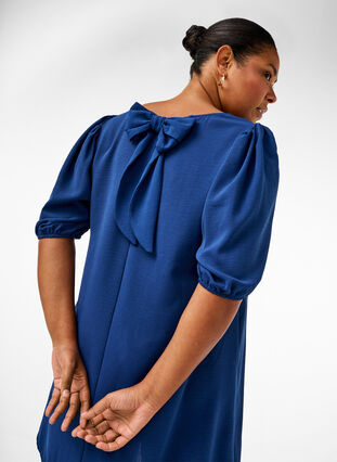 Zizzi Krótka sukienka z ozdobna kokardka z tylu, Estate Blue, Image image number 0