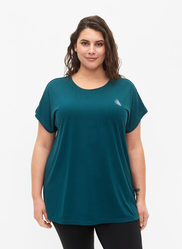 Zizzi Koszulka treningowa z krótkim rekawem, Deep Teal, Model image number 0