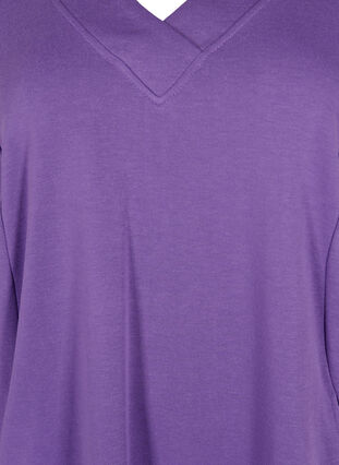 Zizzi Sweatshirt dress with v-neckline, Deep Lavender, Packshot image number 2