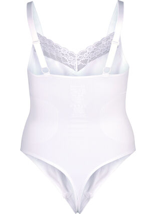 Zizzi  Koronkowe body modelujace, Bright White, Packshot image number 1