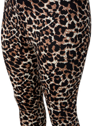 Zizzi 	 2-pack legginsy 3/4, Black / LEO AOP, Packshot image number 3