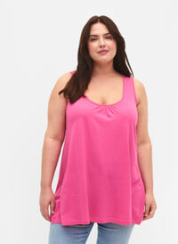 Top w ksztalcie litery A z okraglym dekoltem, Shocking Pink, Model