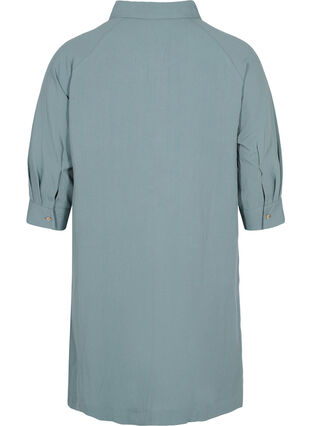 Zizzi Long viscose shirt with pockets and 3/4 sleeves, Balsam Green, Packshot image number 1