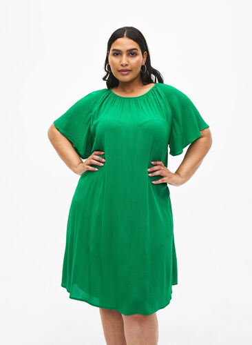Zizzi Wiskozowa sukienka z krótkim rekawem, Jolly Green, Model image number 0