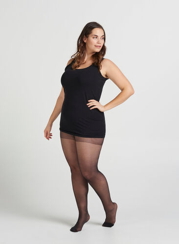 Zizzi 20 denier nylon tights - 2 pack, Black, Model image number 1