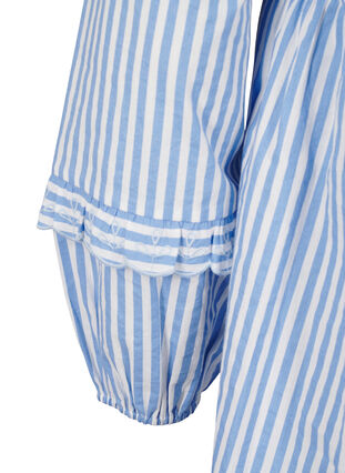 Zizzi Bluzka w paski z odslonietym przodem i ozdobnymi haftami, C. Blue White Stripe, Packshot image number 3