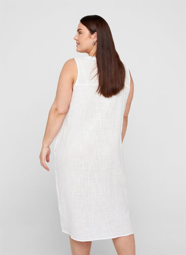 Zizzi Sleeveless cotton dress, White, Model image number 1