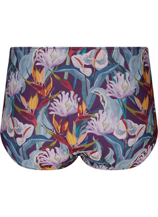 Zizzi Doly od bikini z wysokim stanem i nadrukiem, Deep Tropical Print, Packshot image number 1