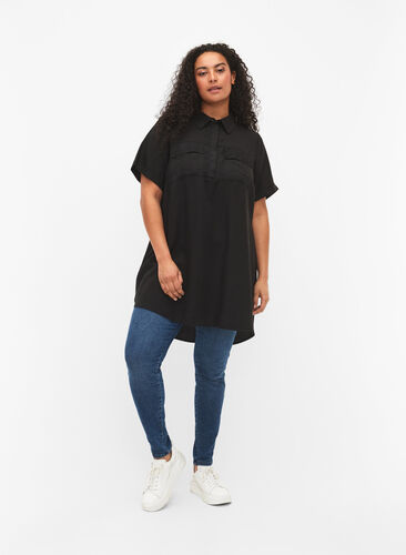 Zizzi  Tunika z krótkim rekawem z lyocellu (TENCEL™), Black, Model image number 1