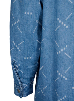 Zizzi Luzna kurtka jeansowa ze wzorem, Light blue denim, Packshot image number 3