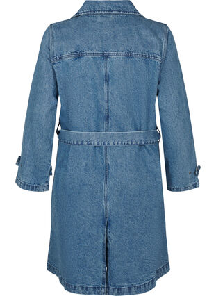 Zizzi Dzinsowy trencz z paskiem, Blue Denim, Packshot image number 1