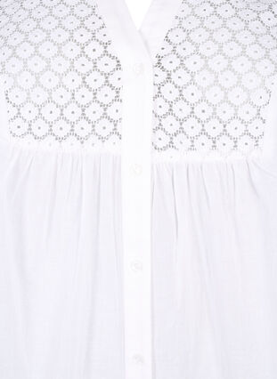 Zizzi FLASH – koszula z szydelkowym detalem, Bright White, Packshot image number 2