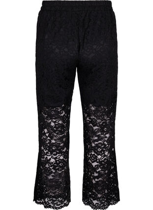 Zizzi Koronkowe spodnie z kieszeniami, Black, Packshot image number 1