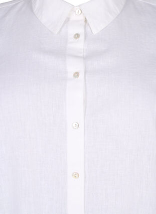 Koszula o przedluzonym kroju wykonana z lnu i bawelny, Bright White, Packshot image number 2