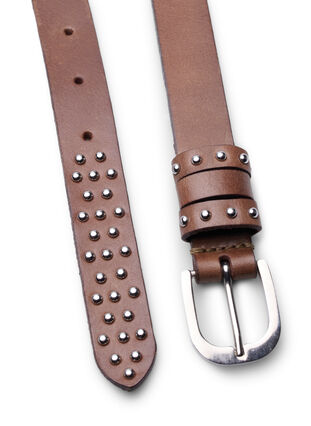 Zizzi Studded leather belt, Brown, Packshot image number 2