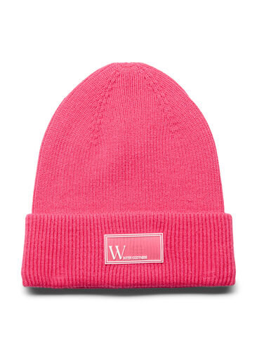 Zizzi Knit beanie, Fandango Pink, Packshot image number 0