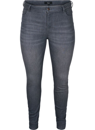 Zizzi High-waisted, push-up Amy jeans, Grey Denim, Packshot image number 0