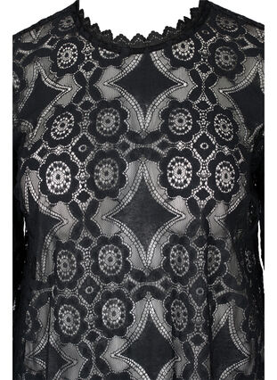 Zizzi Lace top with round neckline, Black, Packshot image number 2